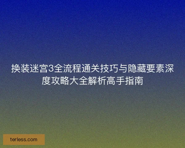 换装迷宫3全流程通关技巧与隐藏要素深度攻略大全解析高手指南