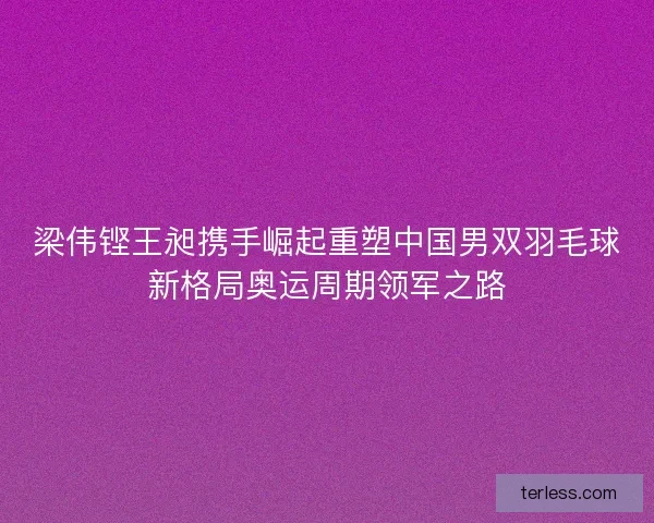 梁伟铿王昶携手崛起重塑中国男双羽毛球新格局奥运周期领军之路
